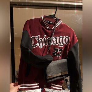 Baddie Chicago Varsity Jacket - Red and Black